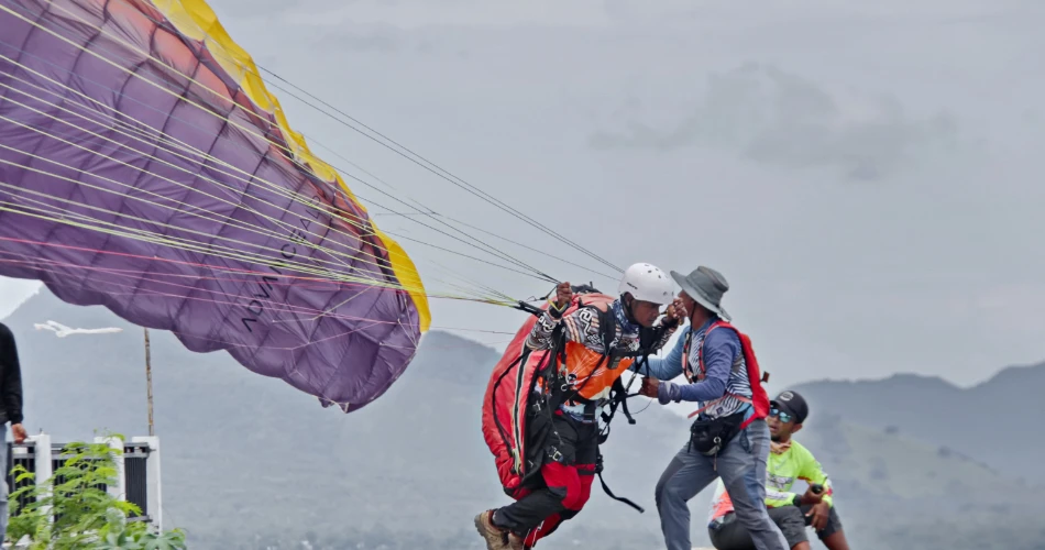 Viyana'nın Manzaralı Peyzajlarının Üzerinde Yamaç Paraşütü